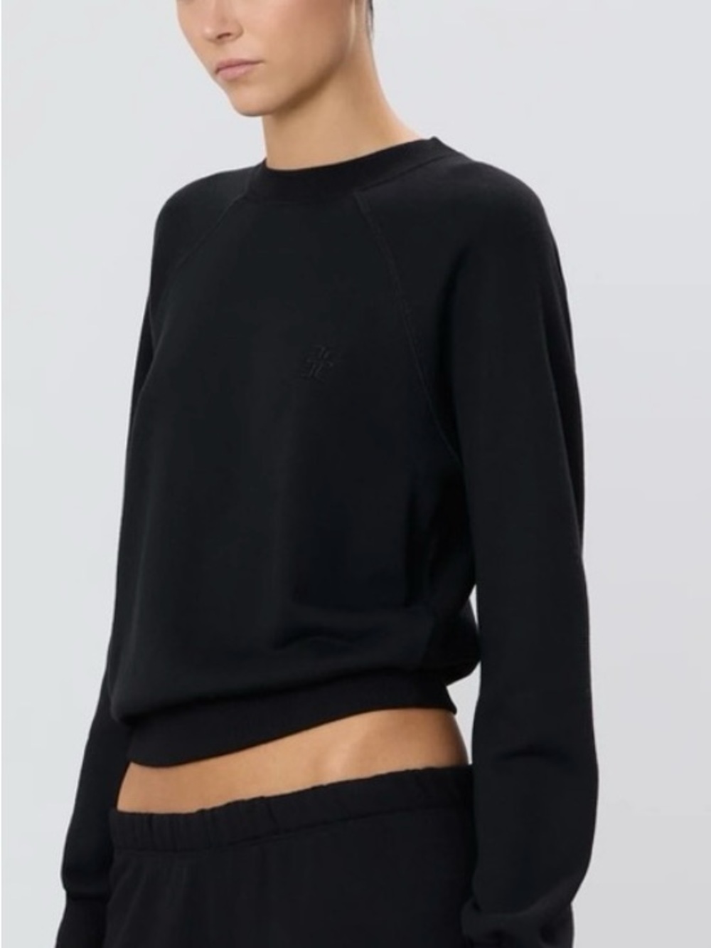 Eterne Black Crewneck Sweatshirt with Subtle Logo NWT - Picture 2 of 7